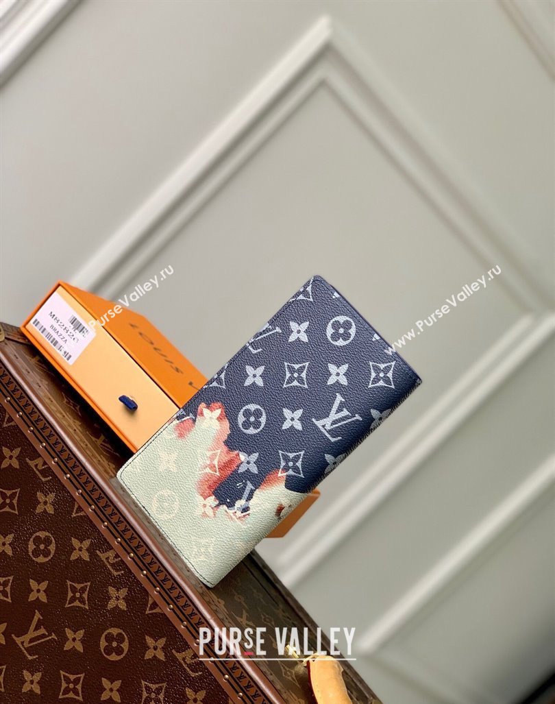 Louis Vuitton Brazza Wallet in Ink Blue Monogram Bleach Canvas M82826 2023 (KI-231031074)