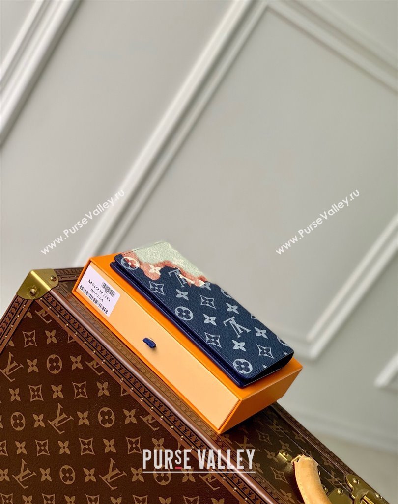 Louis Vuitton Brazza Wallet in Ink Blue Monogram Bleach Canvas M82826 2023 (KI-231031074)