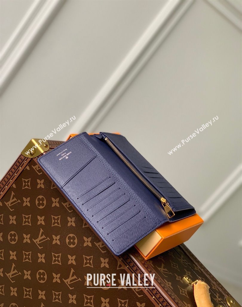 Louis Vuitton Brazza Wallet in Ink Blue Monogram Bleach Canvas M82826 2023 (KI-231031074)