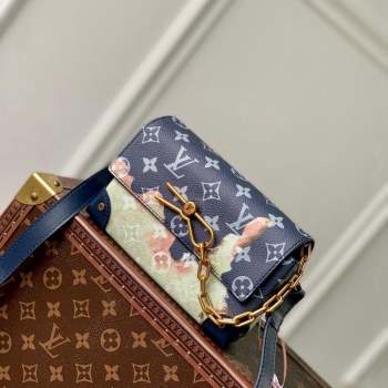 Louis Vuitton Steamer Wearable Wallet Mini Bag in Ink Blue Monogram Bleach Canvas M81783 2023 (KI-231031075)