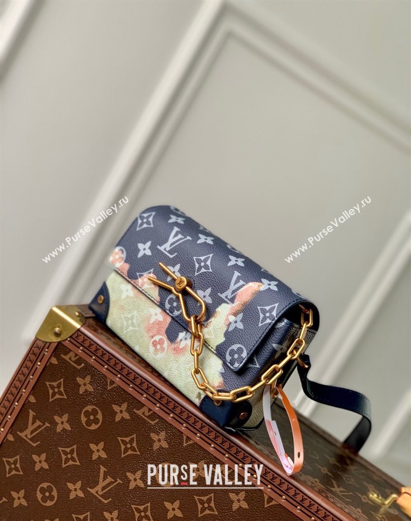 Louis Vuitton Steamer Wearable Wallet Mini Bag in Ink Blue Monogram Bleach Canvas M81783 2023 (KI-231031075)