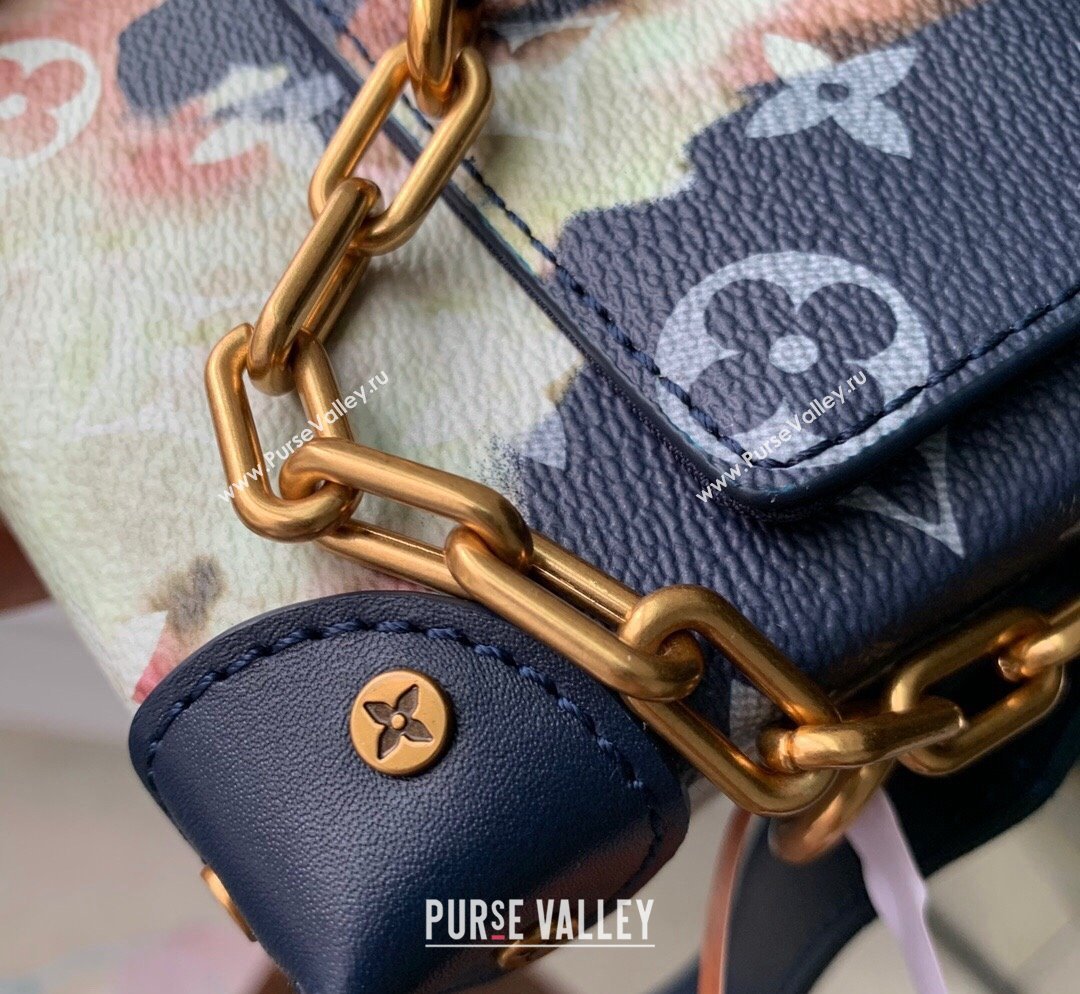 Louis Vuitton Steamer Wearable Wallet Mini Bag in Ink Blue Monogram Bleach Canvas M81783 2023 (KI-231031075)