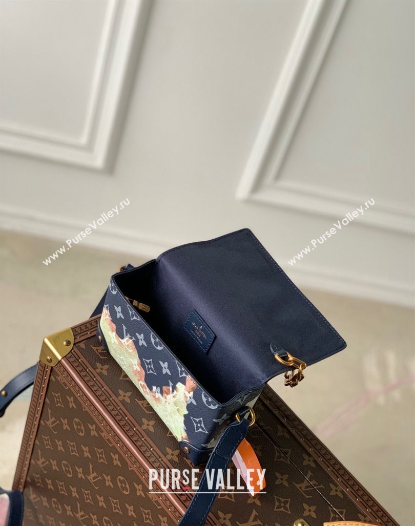 Louis Vuitton Steamer Wearable Wallet Mini Bag in Ink Blue Monogram Bleach Canvas M81783 2023 (KI-231031075)