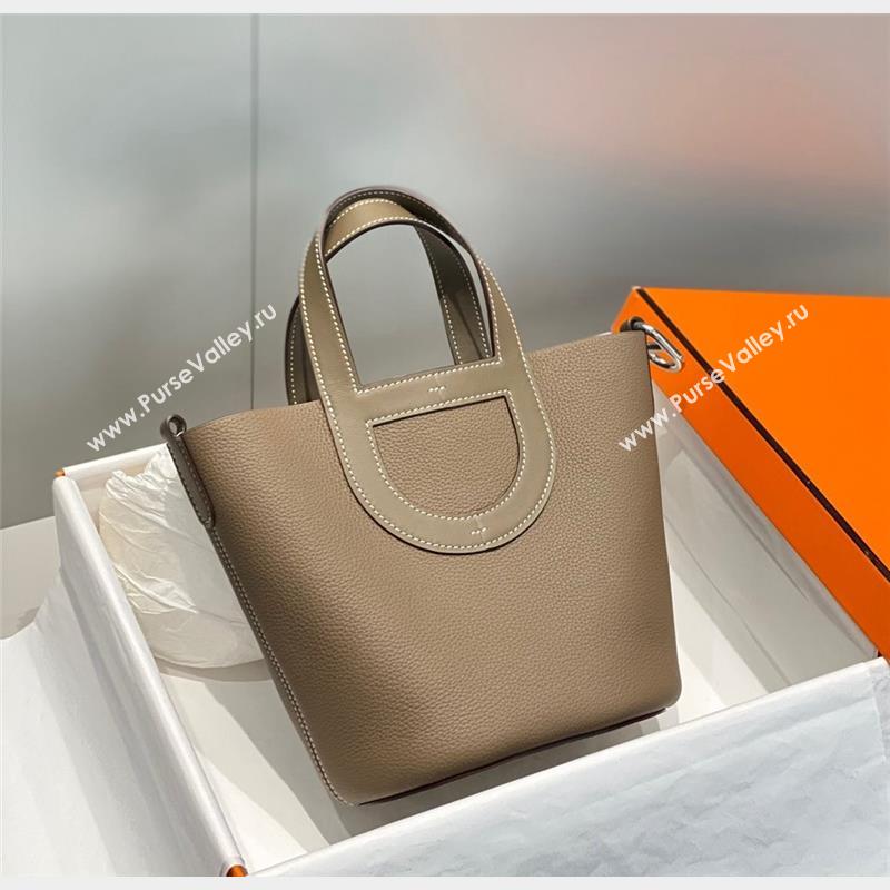 Hermes In-The-Loop Mini Bag 18cm in Original Calf Leather Elephant Grey/Silver 2023 (FL-231101040)