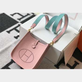 Hermes Evelyne Mini Bag 18cm in Togo Calfskin 3Q Pink 2023 ( Half Handmade) (FL-231101061)