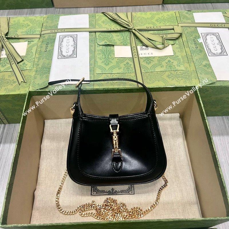 Gucci Jackie 1961 Leather Super Mini Bag 760249 Black 2023 (DLH-231101086)