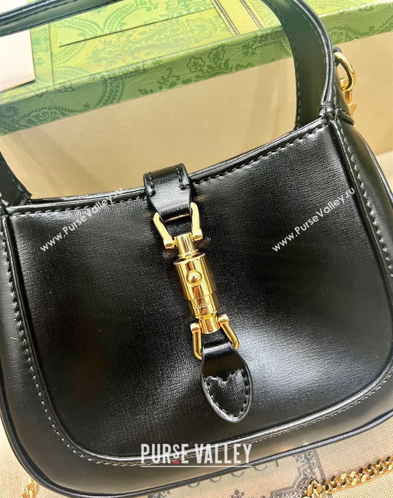 Gucci Jackie 1961 Leather Super Mini Bag 760249 Black 2023 (DLH-231101086)