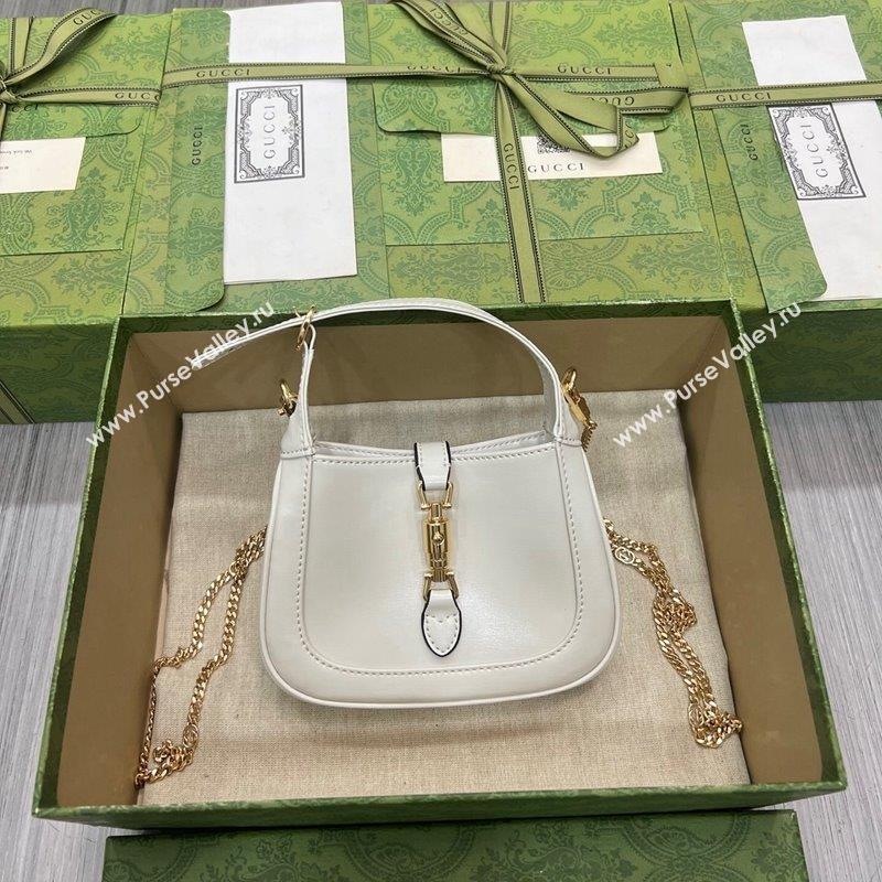 Gucci Jackie 1961 Leather Super Mini Bag 760249 White 2023 (DLH-231101087)