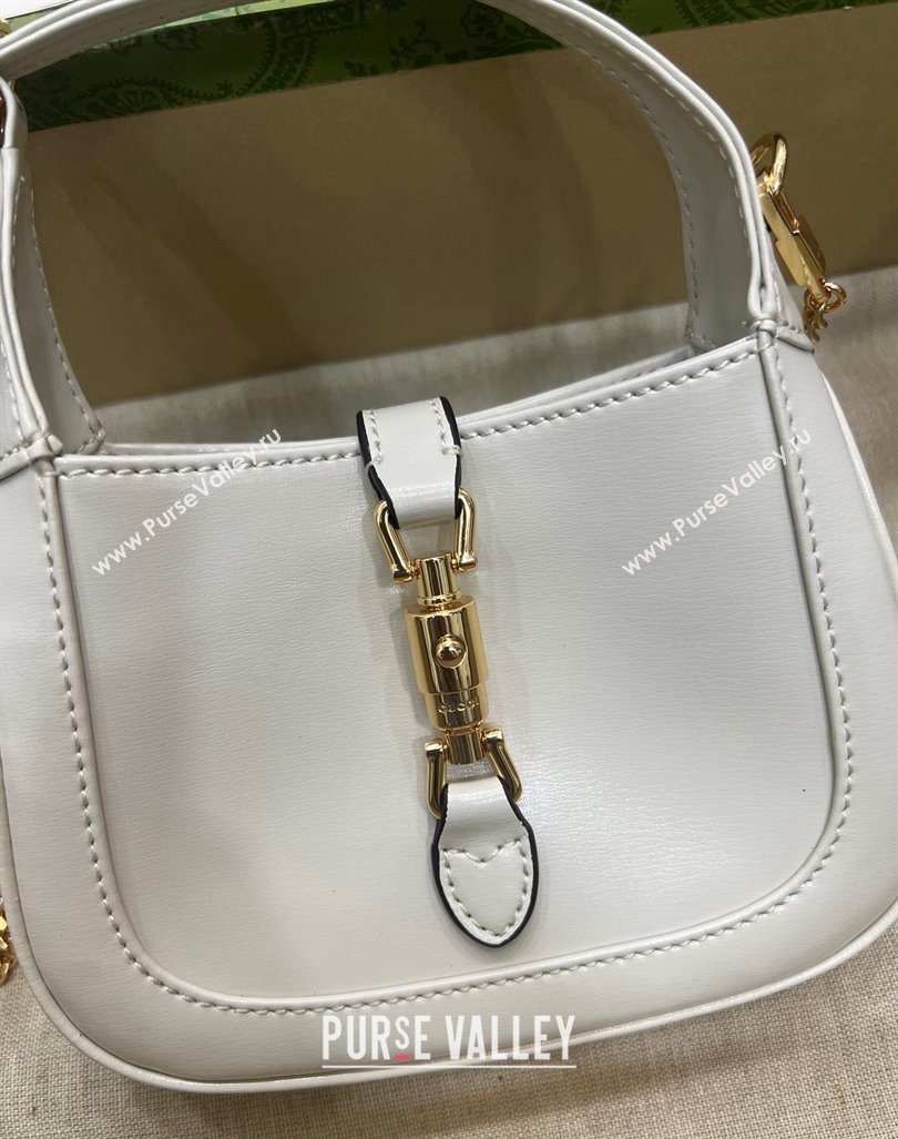 Gucci Jackie 1961 Leather Super Mini Bag 760249 White 2023 (DLH-231101087)