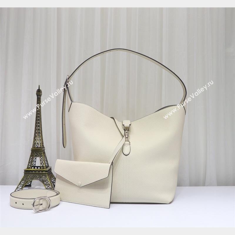 Gucci Jackie 1961 Leather Shoulder Bag 763103 White 2023 (DLH-231101091)