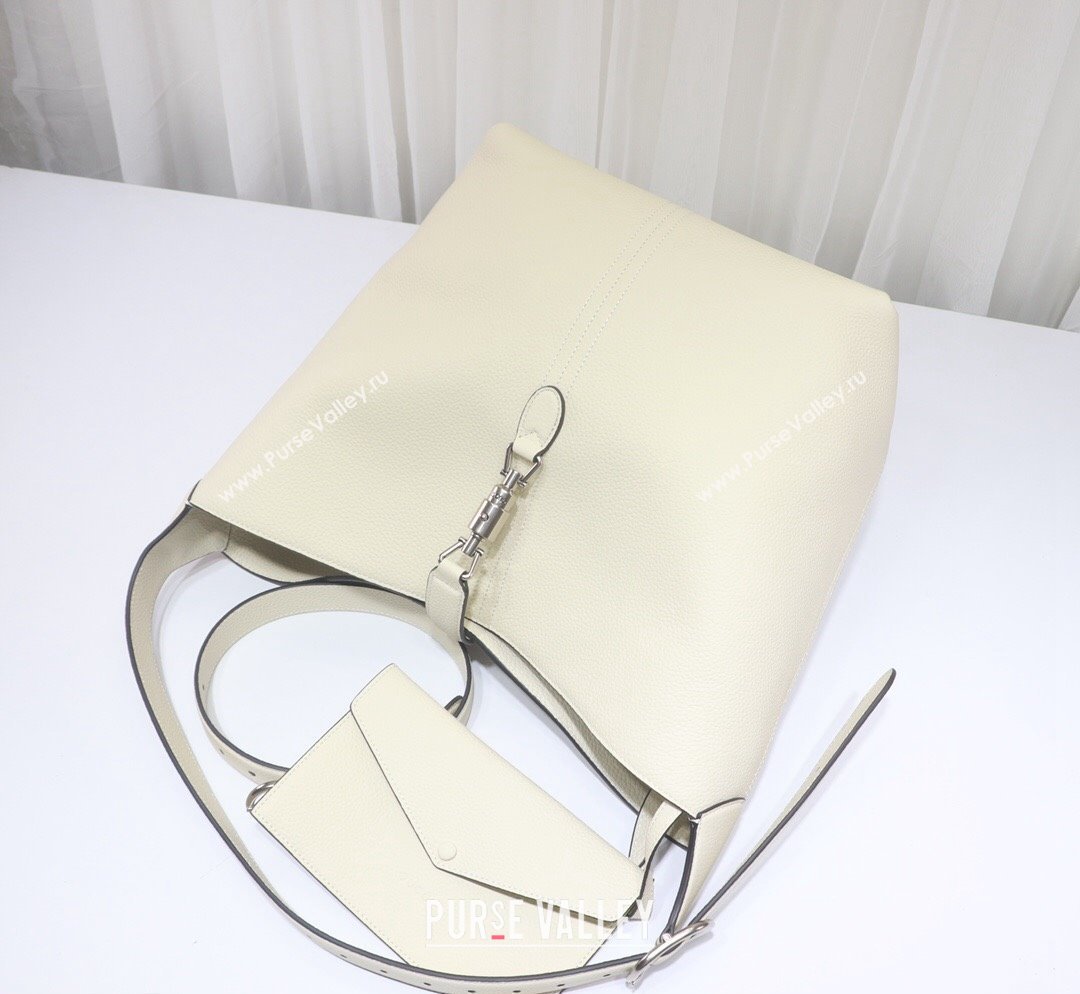 Gucci Jackie 1961 Leather Shoulder Bag 763103 White 2023 (DLH-231101091)