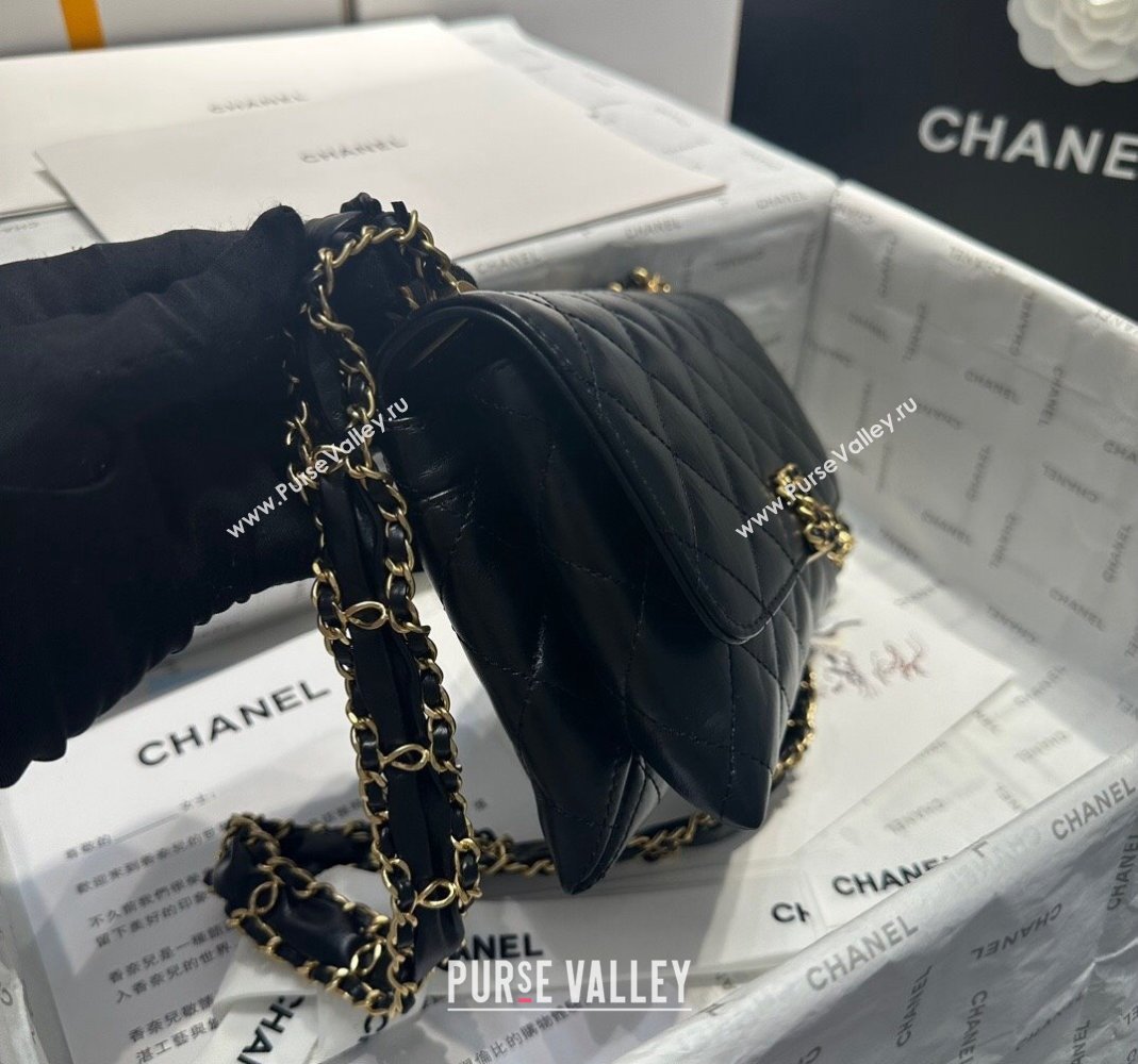 Chanel Aged Calfskin Mini Flap Bag with Chain AS1921 Black 2023 (yezi-231031004)