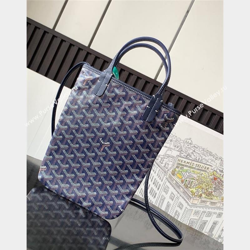 Goyard Poitiers Claire-Voie Top Handle Bag Navy Blue 2023 GY8013 (ZHANG-231101033)