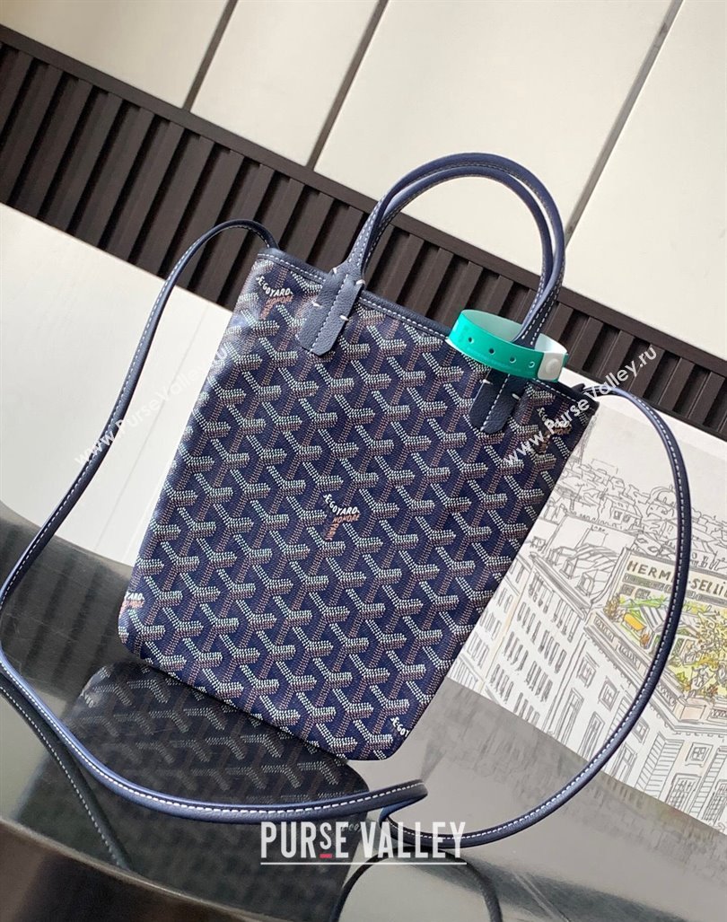 Goyard Poitiers Claire-Voie Top Handle Bag Navy Blue 2023 GY8013 (ZHANG-231101033)