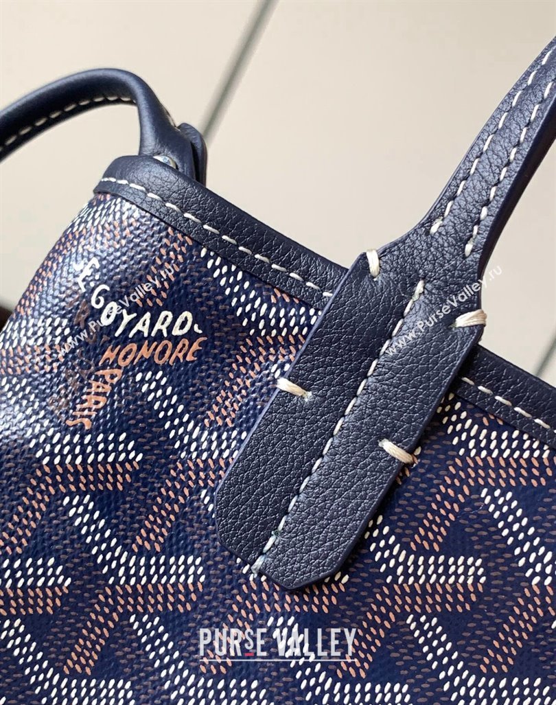 Goyard Poitiers Claire-Voie Top Handle Bag Navy Blue 2023 GY8013 (ZHANG-231101033)