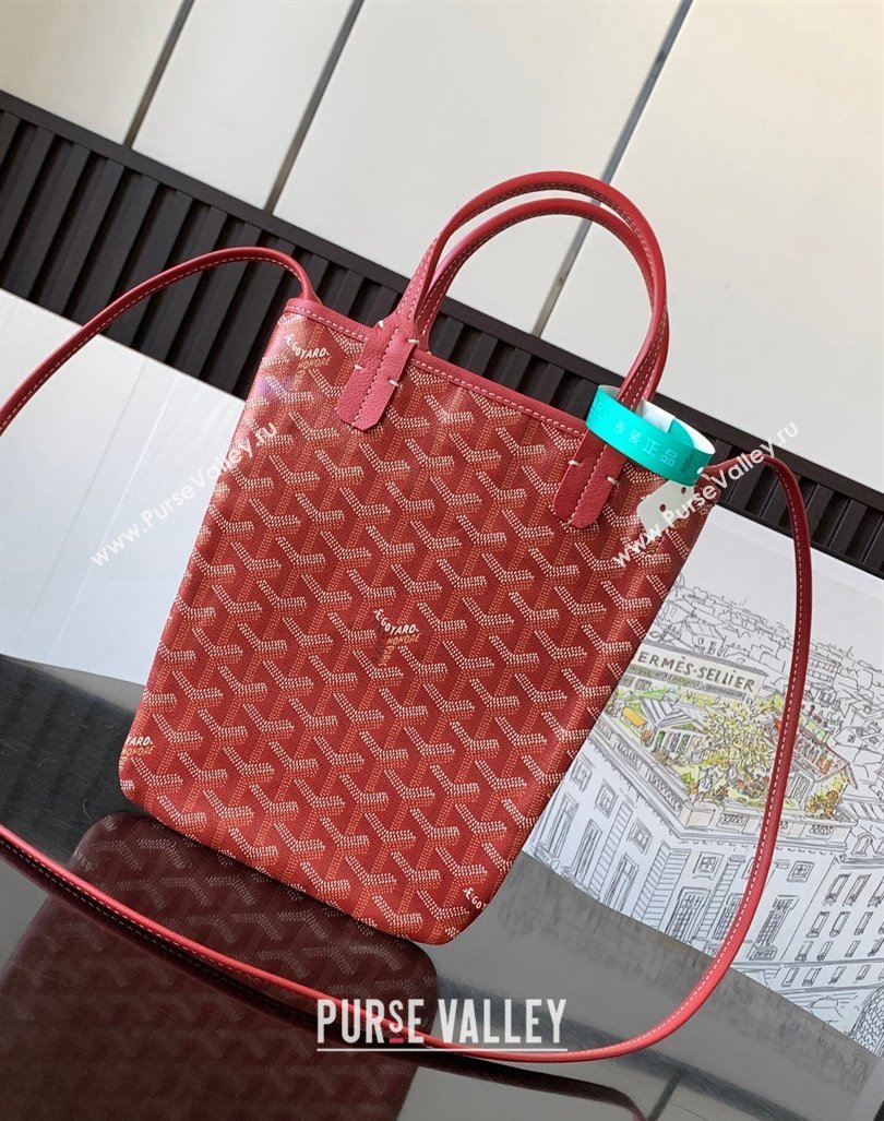 Goyard Poitiers Claire-Voie Top Handle Bag Red 2023 GY8013 (ZHANG-231101038)