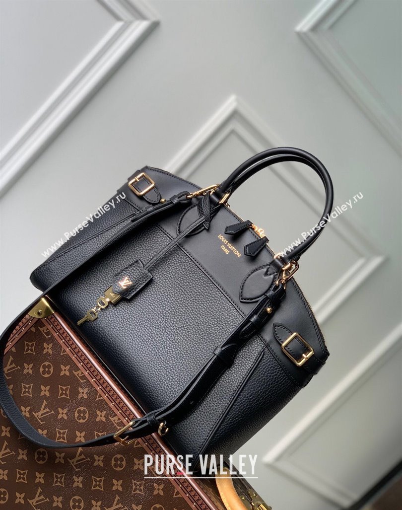 Louis Vuitton Lock It MM Top Handle Bag in Taurillon Leather M22914 Black 2023 (KI-231031035)