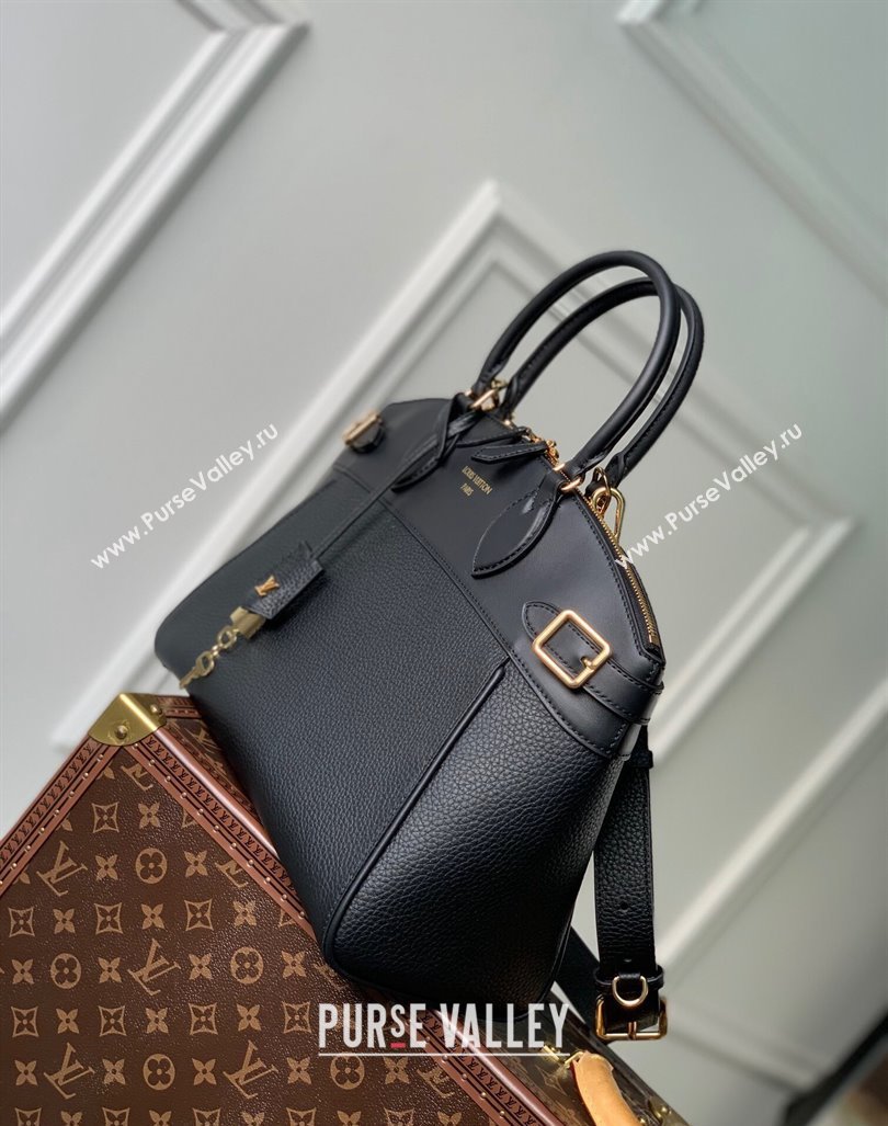 Louis Vuitton Lock It MM Top Handle Bag in Taurillon Leather M22914 Black 2023 (KI-231031035)