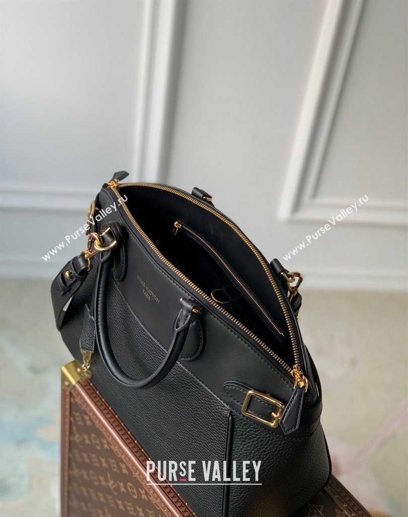 Louis Vuitton Lock It MM Top Handle Bag in Taurillon Leather M22914 Black 2023 (KI-231031035)