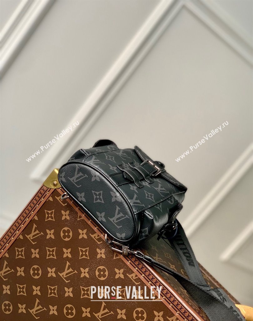 Louis Vuitton Mens Nano Christopher Crossbody Bag M82769 Monogram Eclipse Canvas 2023 (KI-231031039)