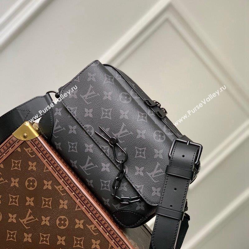 Louis Vuitton Mens Steamer Messenger Bag M46795 Monogram Eclipse Canvas 2023 (KI-231031040)