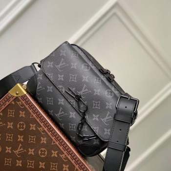 Louis Vuitton Mens Steamer Messenger Bag M46795 Monogram Eclipse Canvas 2023 (KI-231031040)