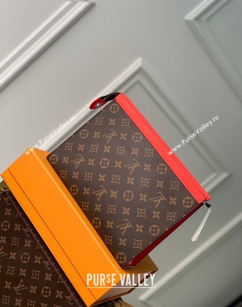 Louis Vuitton Travel Rainbow Pochette Voyage Pouch in Monogram Canvas M82857 Red 2023 (KI-231031043)