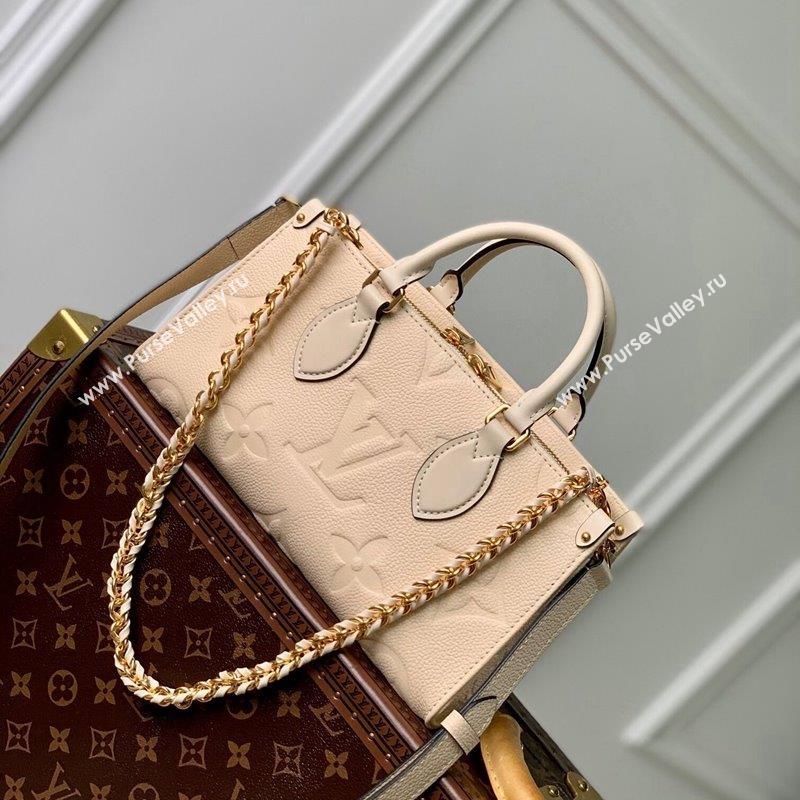 Louis Vuitton OnTheGo East West Tote bag in Monogram Embossed Leather M23698 Cream White 2023 (KI-231031057)