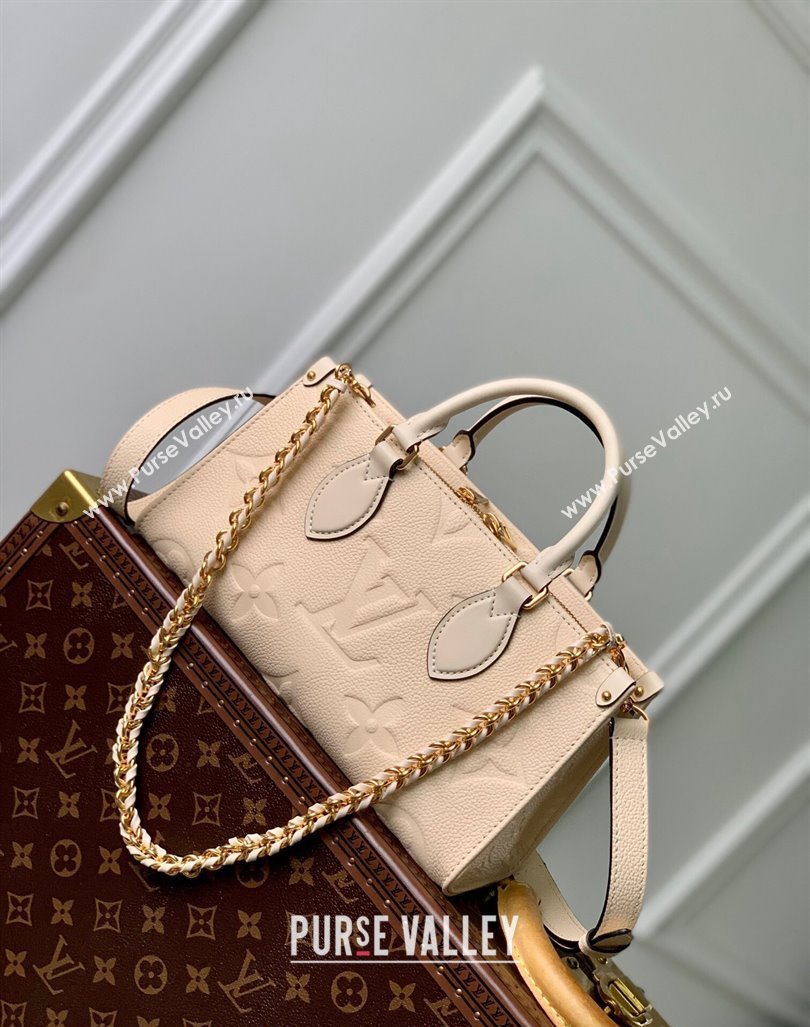 Louis Vuitton OnTheGo East West Tote bag in Monogram Embossed Leather M23698 Cream White 2023 (KI-231031057)