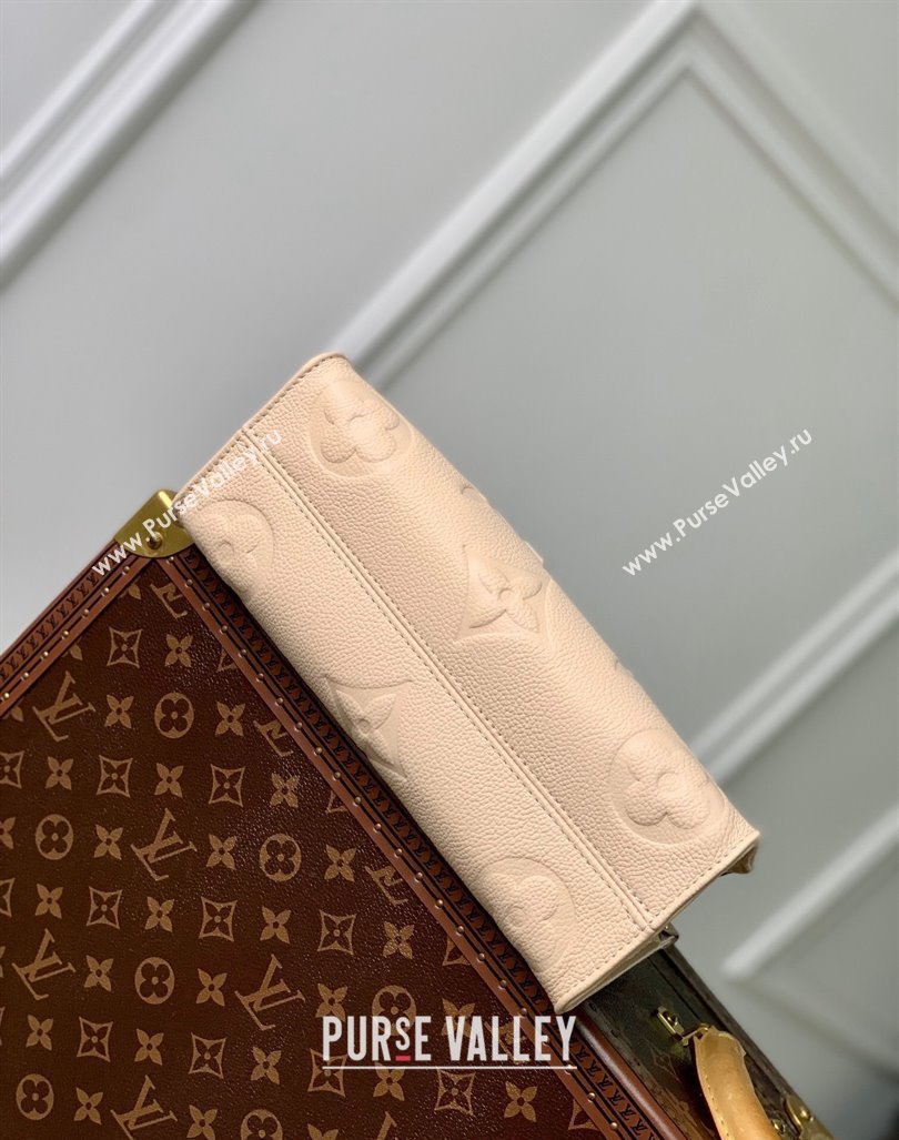 Louis Vuitton OnTheGo East West Tote bag in Monogram Embossed Leather M23698 Cream White 2023 (KI-231031057)