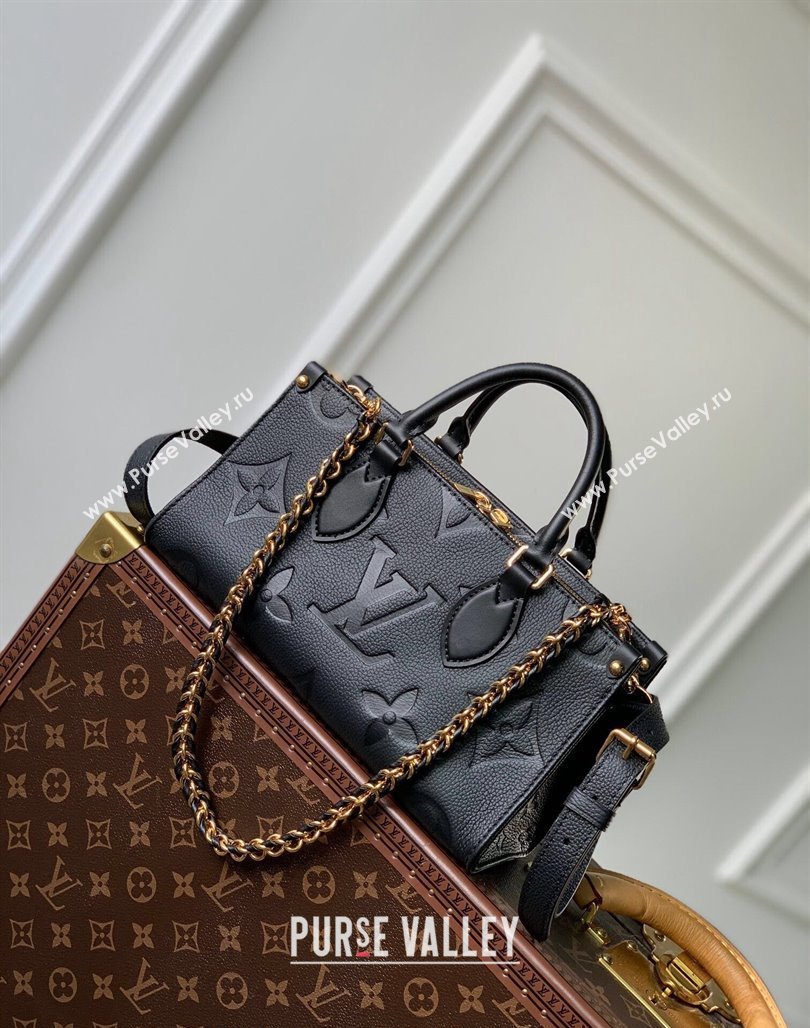 Louis Vuitton OnTheGo East West Tote bag in Monogram Embossed Leather M23640 Black 2023 (KI-231031058)