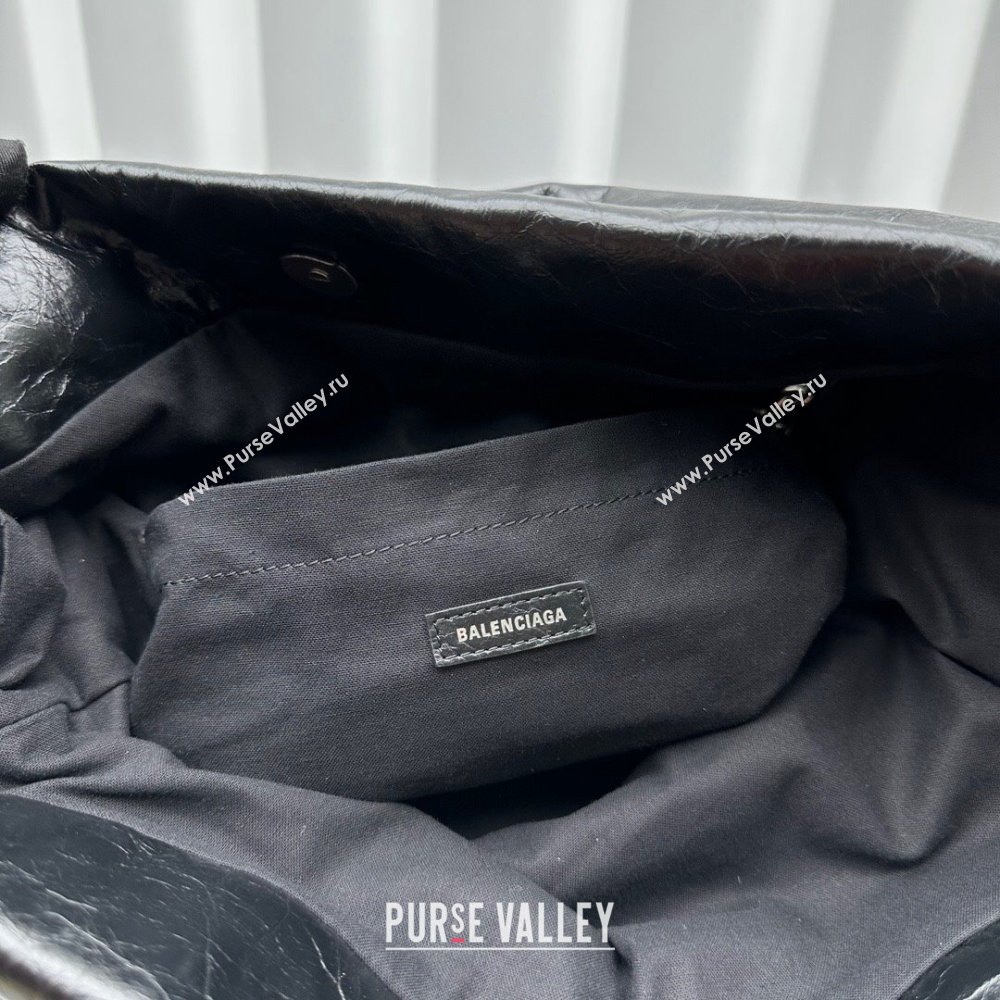 Balenciaga Monaco Medium Chain Bag in calfskin Black Aged Silver 2023 92800 (ningm-231010026)