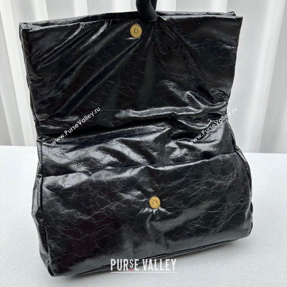 Balenciaga Monaco Medium Chain Bag in calfskin Black Aged Gold 2023 92800 (ningm-231010027)