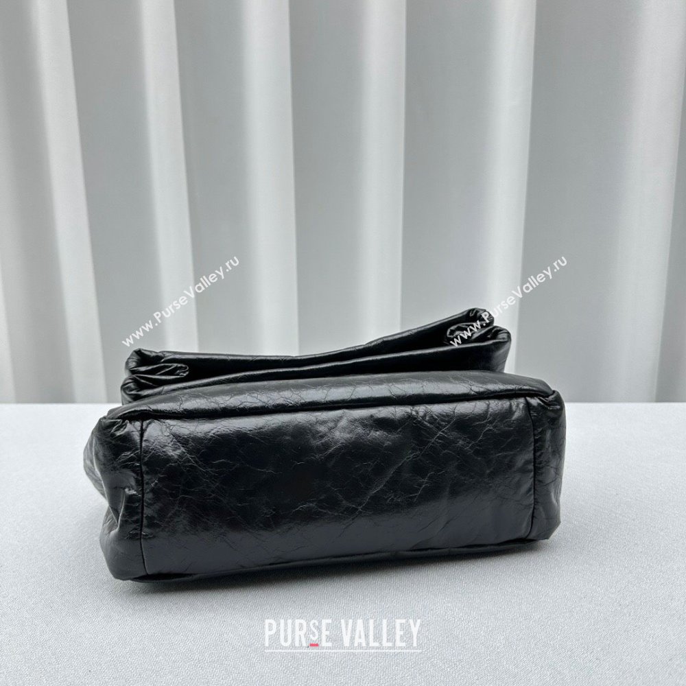 Balenciaga Monaco Small Chain Bag in calfskin Black Aged Gold 2023 92800 (ningm-231010029)