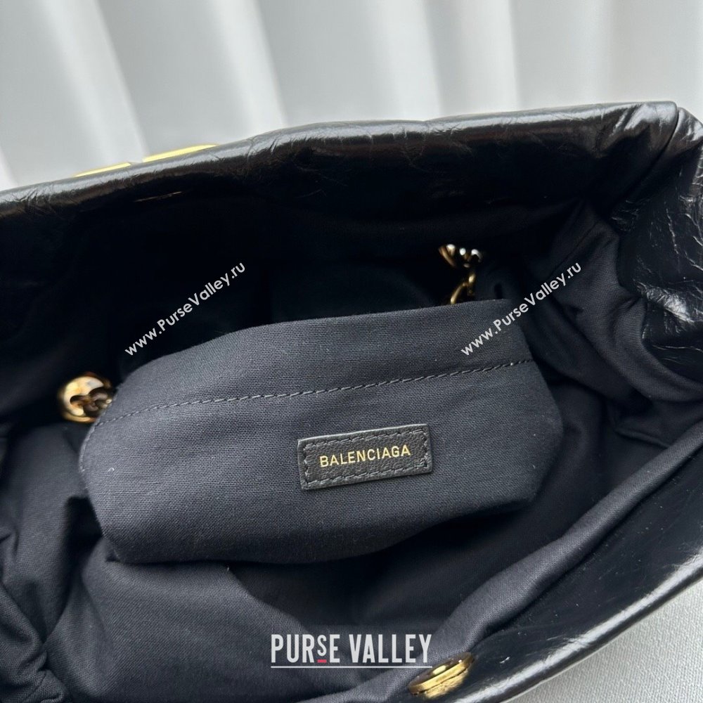 Balenciaga Monaco Small Chain Bag in calfskin Black Aged Gold 2023 92800 (ningm-231010029)