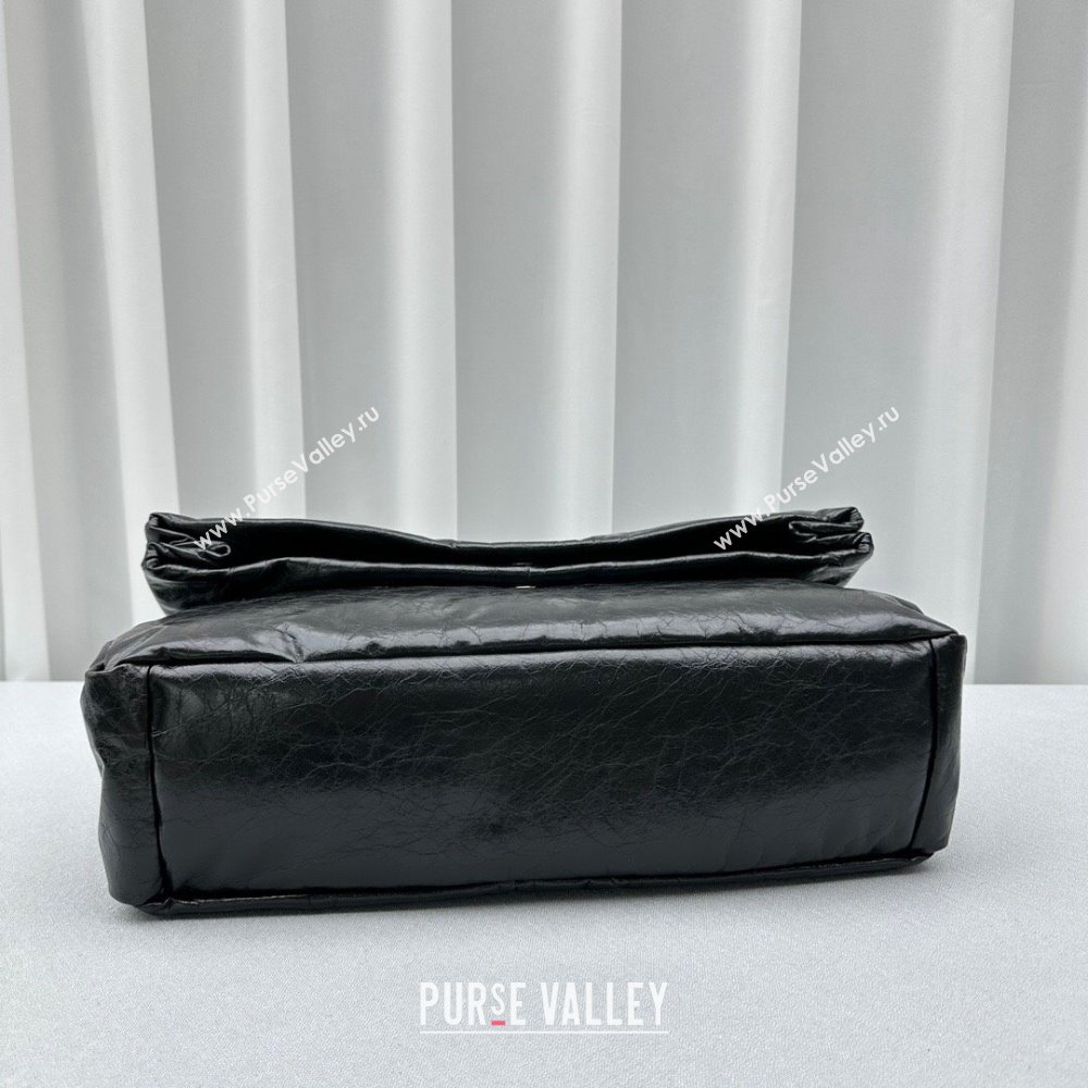 Balenciaga Monaco Large Chain Bag in calfskin Black Aged Gold 2023 92800 (ningm-231010031)