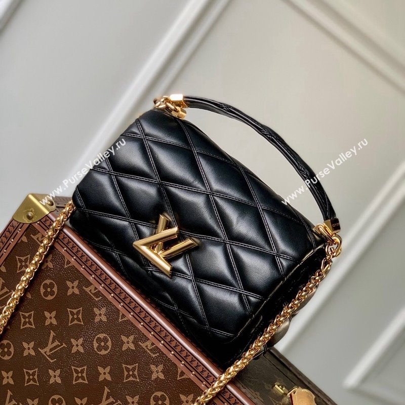 Louis Vuitton GO-14 MM Shoulder Bag in Quilted Lambskin M22891 Black 2023 (KI-231113002)