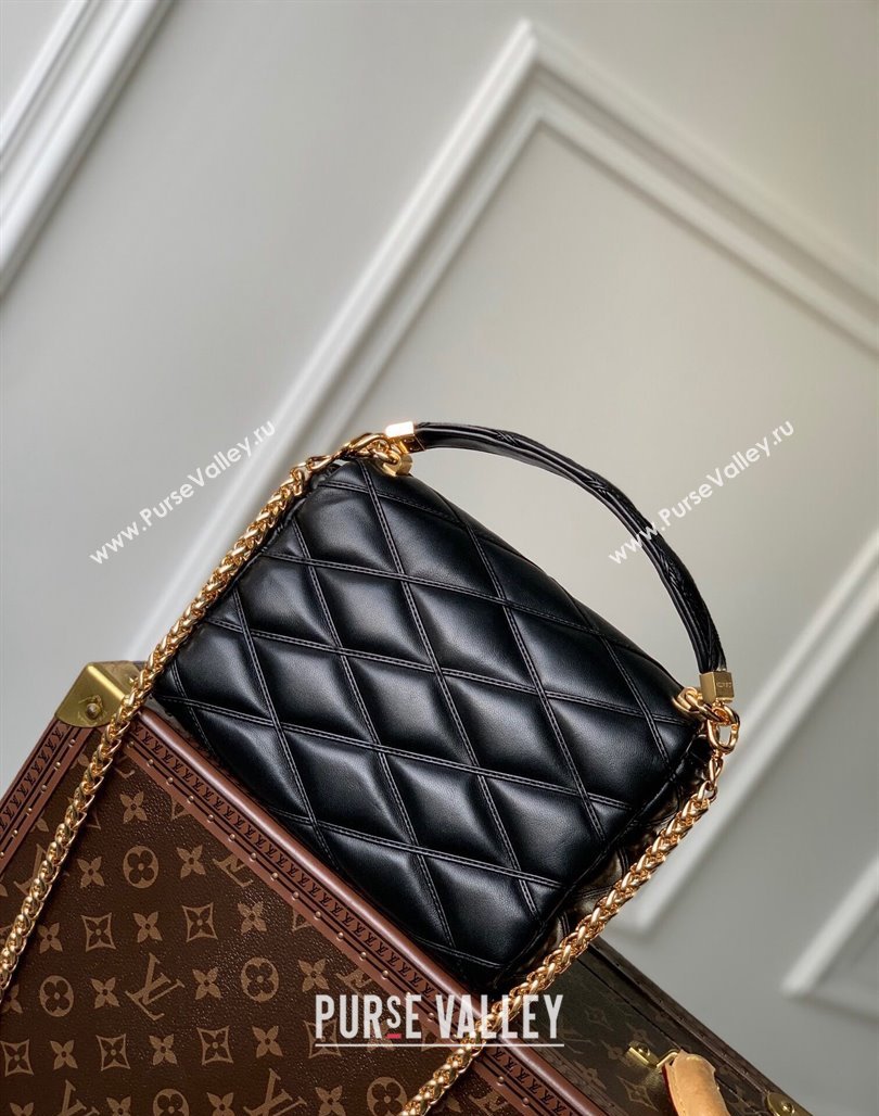 Louis Vuitton GO-14 MM Shoulder Bag in Quilted Lambskin M22891 Black 2023 (KI-231113002)