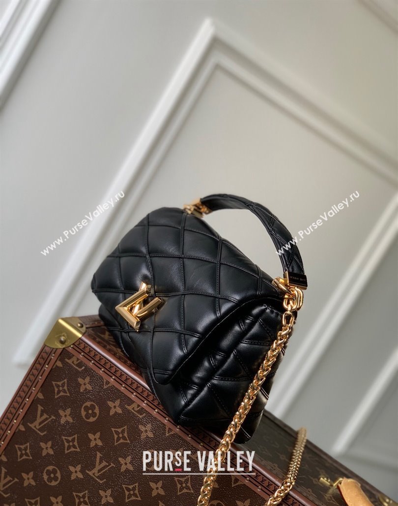 Louis Vuitton GO-14 MM Shoulder Bag in Quilted Lambskin M22891 Black 2023 (KI-231113002)