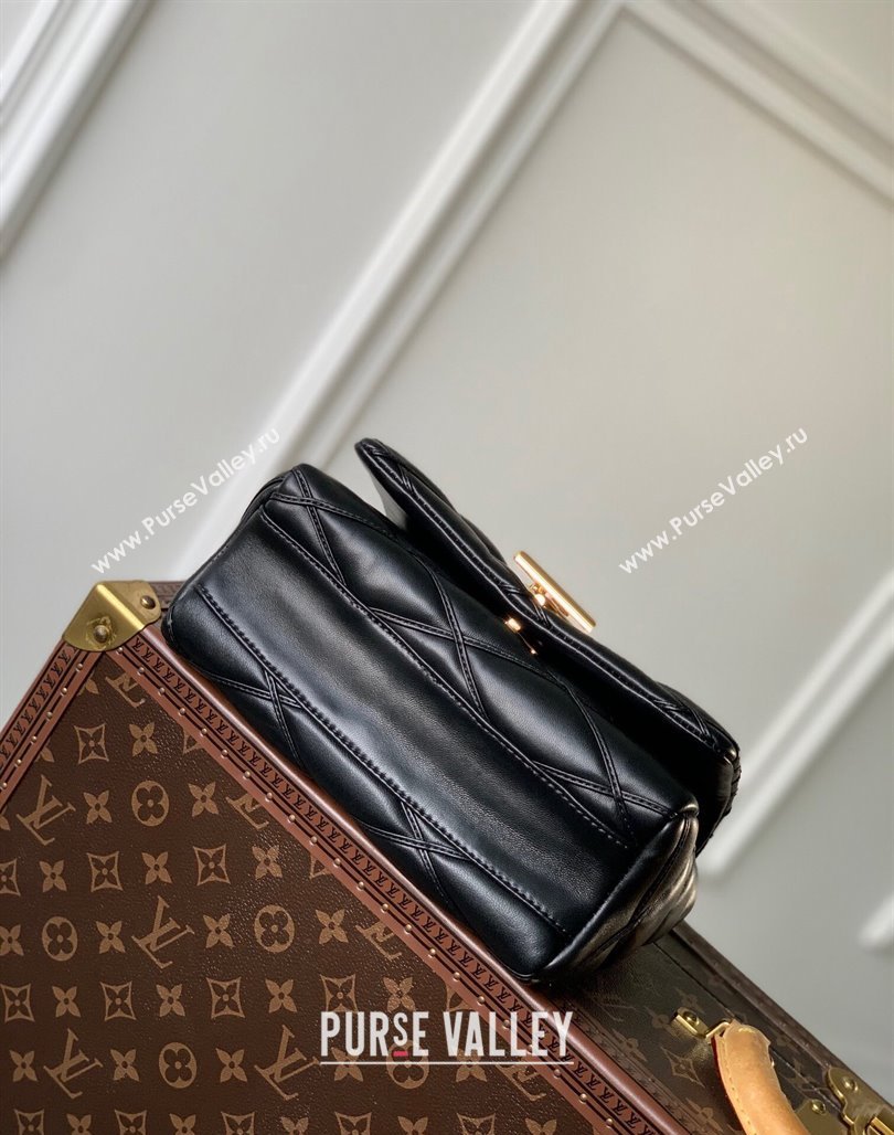 Louis Vuitton GO-14 MM Shoulder Bag in Quilted Lambskin M22891 Black 2023 (KI-231113002)