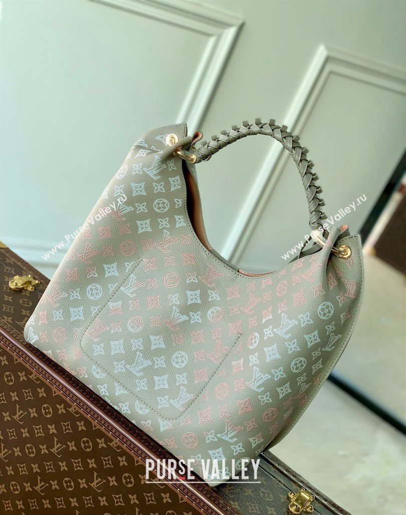 Louis Vuitton Carmel Hobo Bag in Grey Mahina Perforated Leather M23396 2023 (KI-231113005)