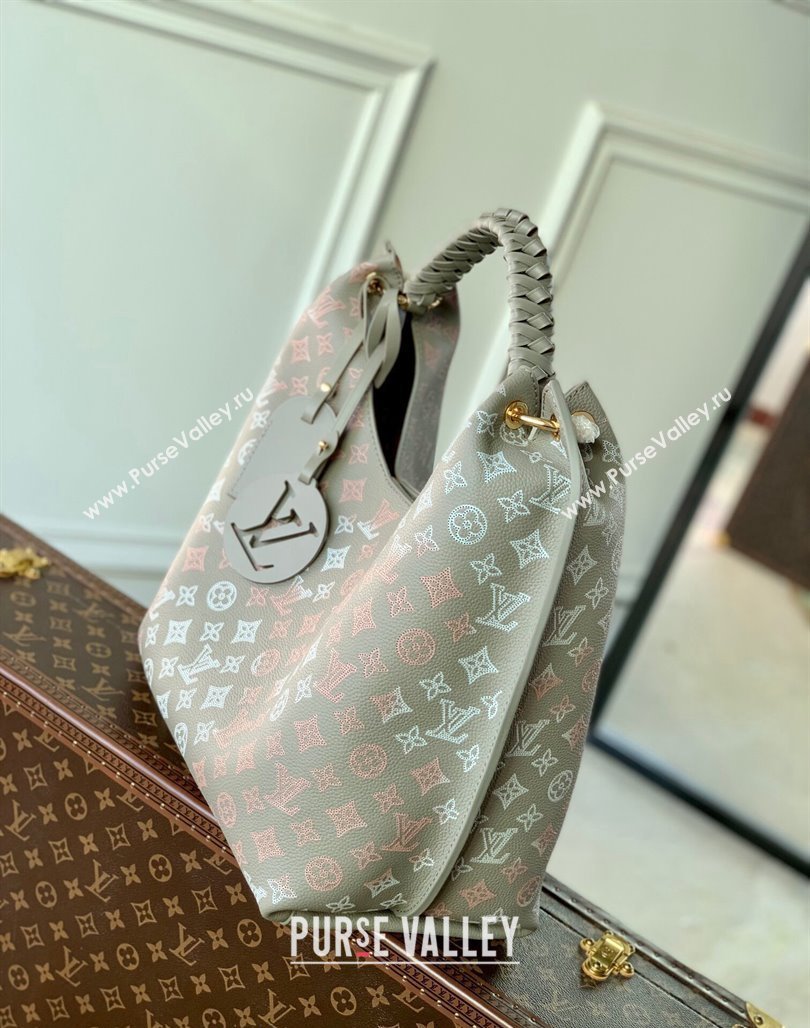 Louis Vuitton Carmel Hobo Bag in Grey Mahina Perforated Leather M23396 2023 (KI-231113005)