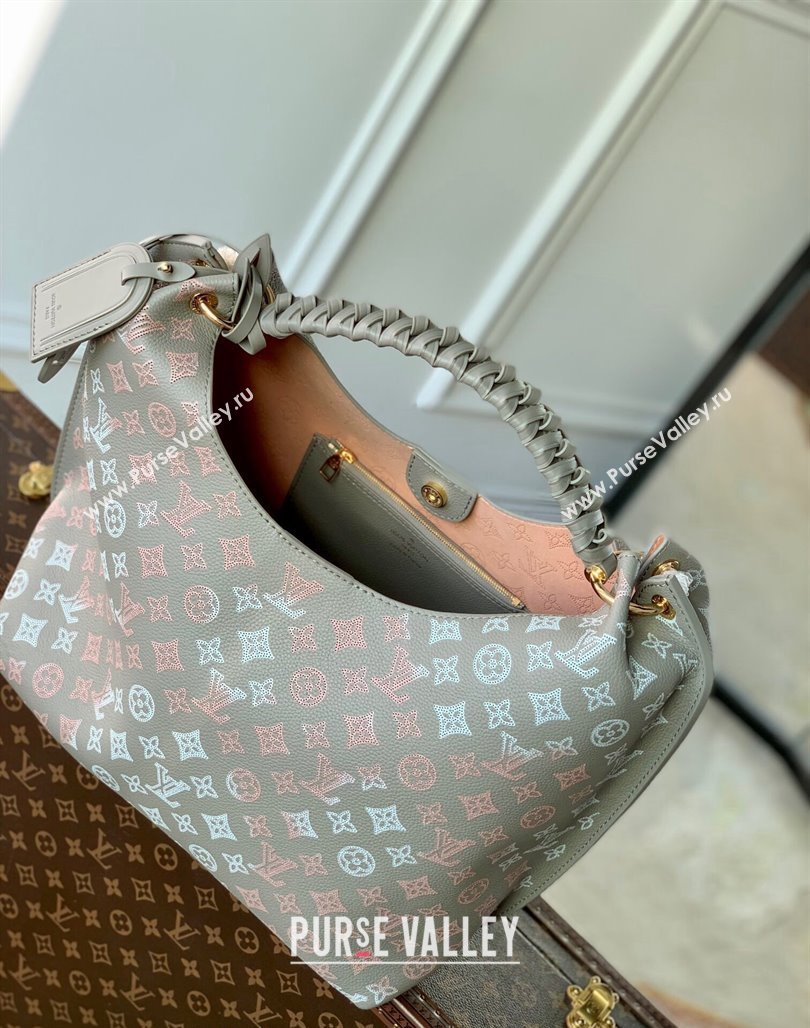 Louis Vuitton Carmel Hobo Bag in Grey Mahina Perforated Leather M23396 2023 (KI-231113005)