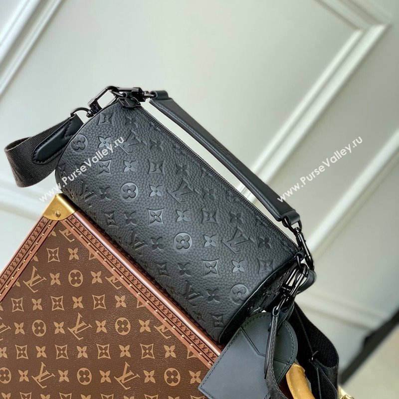 Louis Vuitton Mens Soft Polochon PM Bag in Black Monogram Grained Leather M46796 2023 (KI-231113006)