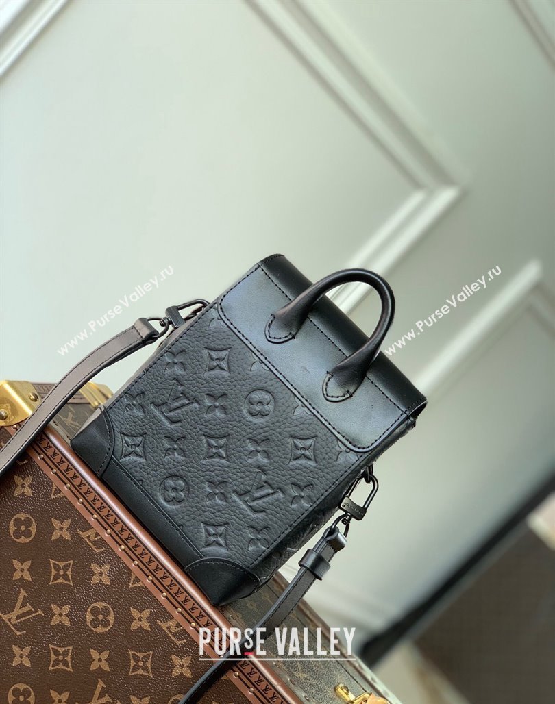 Louis Vuitton Mens Nano Steamer Bag in Black Taurillon Monogram Leather M82772 2023 (KI-231113008)