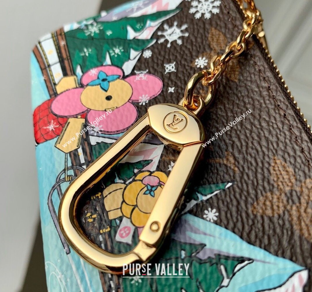 Louis Vuitton Key Pouch in Vivienne Ice Skating Print M82615 2023 (KI-231113020)