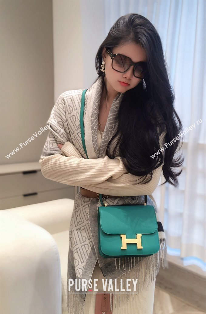 Hermes Constance Bag 18cm in Epsom Leather Verona Green 2023 (Half Handmade) (FL-231113038)