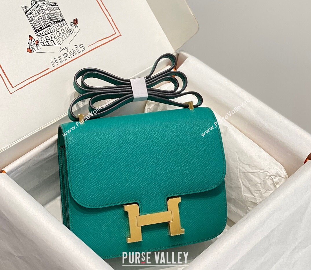 Hermes Constance Bag 18cm in Epsom Leather Verona Green 2023 (Half Handmade) (FL-231113038)