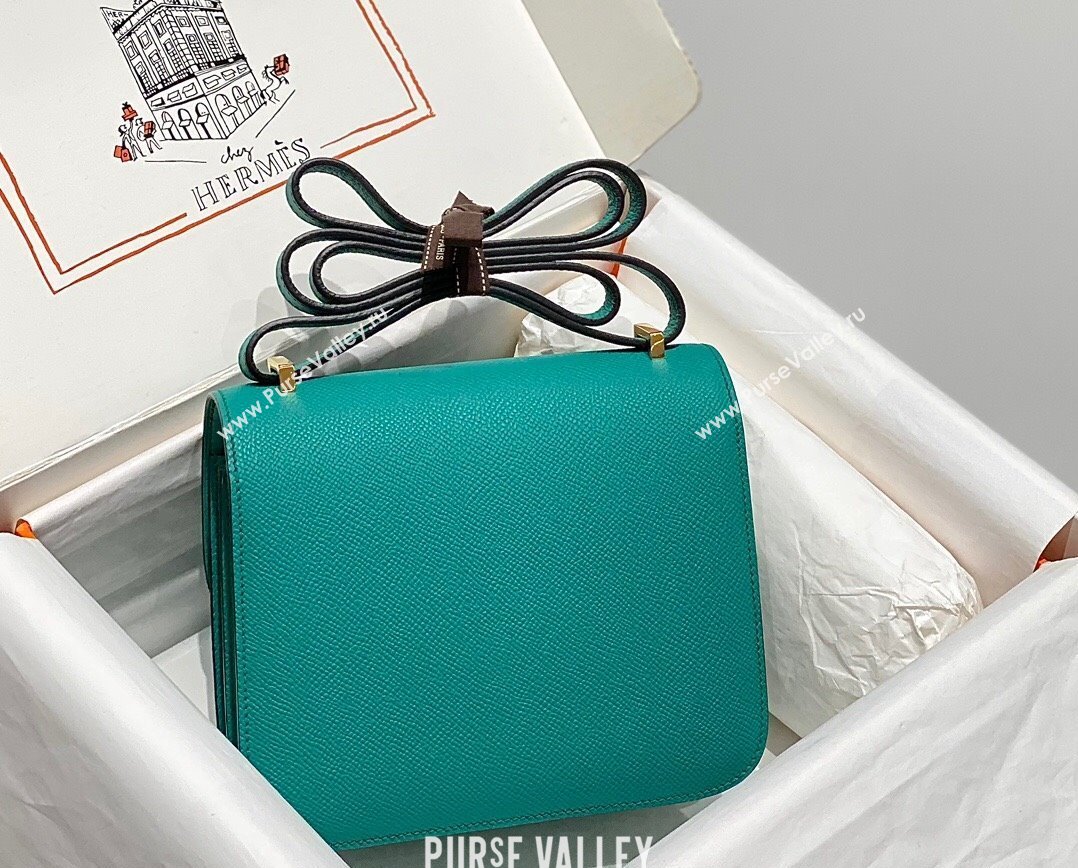 Hermes Constance Bag 18cm in Epsom Leather Verona Green 2023 (Half Handmade) (FL-231113038)