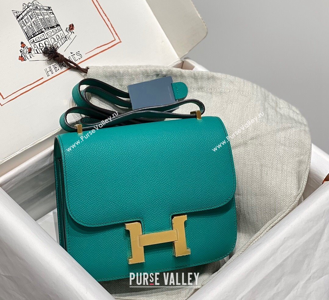 Hermes Constance Bag 18cm in Epsom Leather Verona Green 2023 (Half Handmade) (FL-231113038)